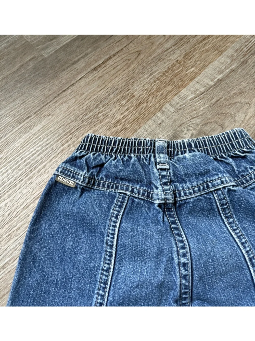 VTG OshKosh B'gosh Denim Bell Bottoms Flare Jeans Embroidered Floral Size 2T 3T